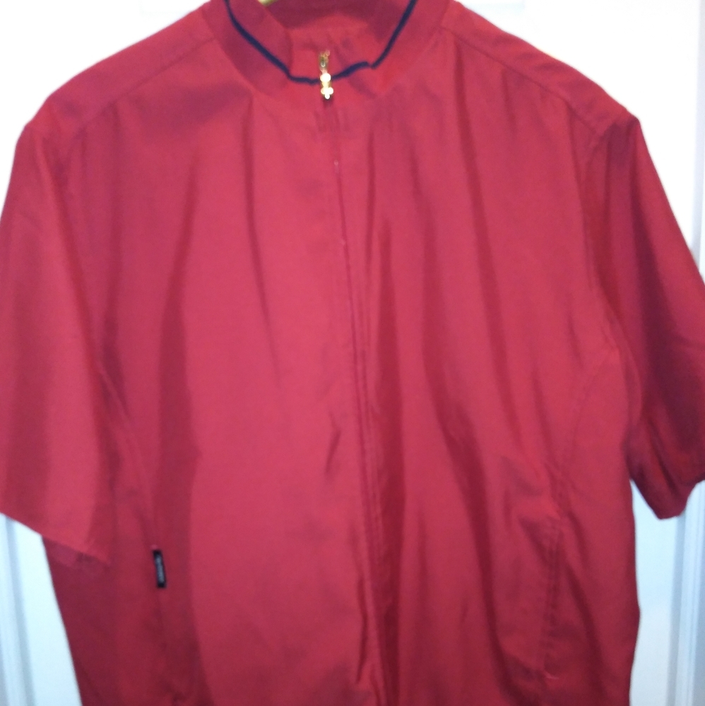 ASHWORTH Weather Systems Women XL Red Weather Wind Resistant Lined Golf Jacket